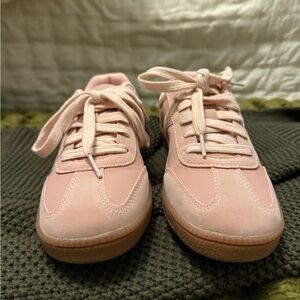 Women's Pink Lace-Up Sneakers